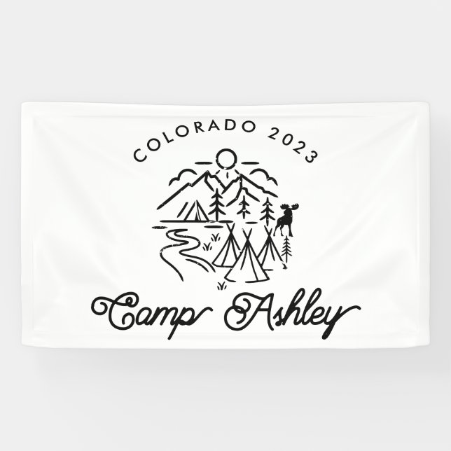 Lona Banner de Personalizado de Camp Bachelorette (Horizontal)