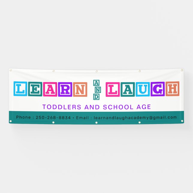 Lona Banner de Personalizado de cuidado infantil de col (Horizontal)