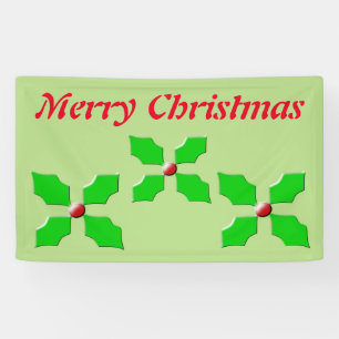 Lona Banner de Personalizado de Feliz Navidad Holly
