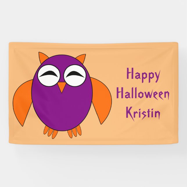 Lona Banner de Personalizado de lechuza de Halloween (Horizontal)