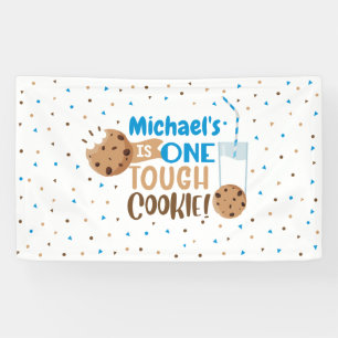 Lona Banner de primer cumpleaños de One Tough Cookie L
