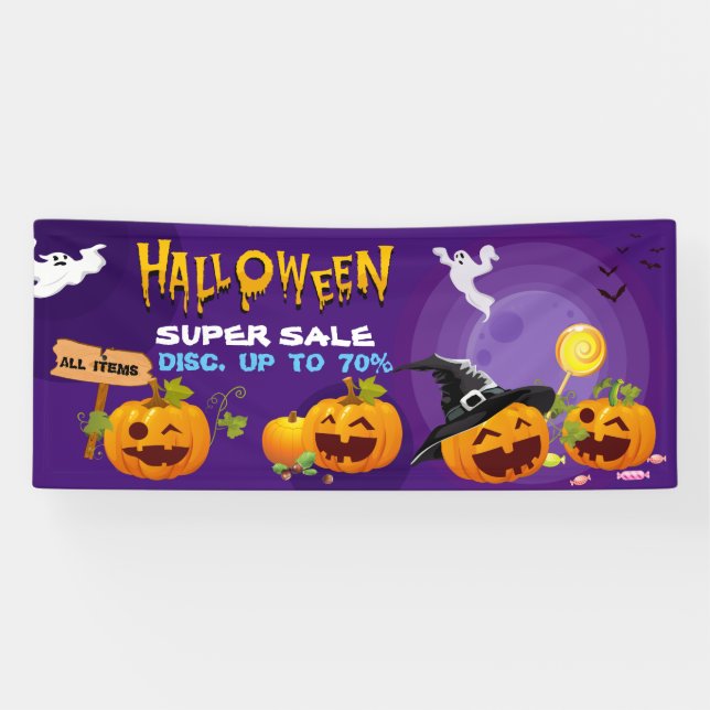 Lona Banner de promoción de la superventa de Halloween (Horizontal)