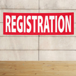 Lona Banner de registro para evento o conferencia