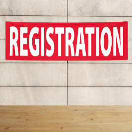 Lona Banner de registro para evento o conferencia