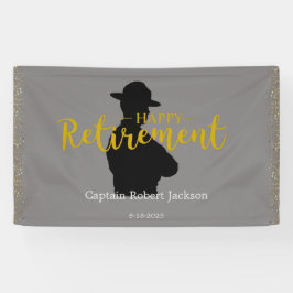 Lona Banner de retiro de tropas de estado negro y gris