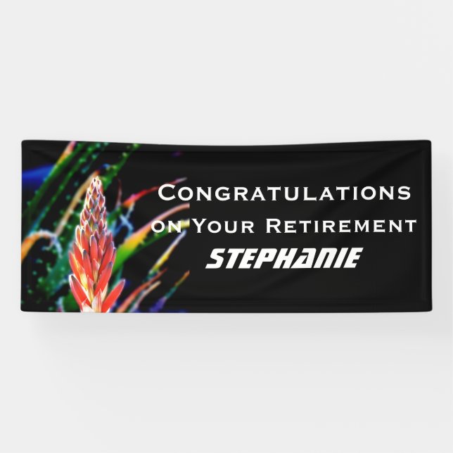 Lona Banner de retiro JUMBO Aloe de flores exóticas (Horizontal)