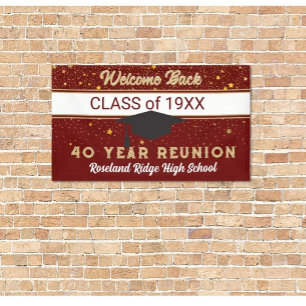 Lona Banner de Reunión de 40 años de clase