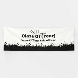 Lona Banner de reunión de clase grande graduó silueta