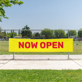 Lona Banner de Rótulo abierto amarillo y rojo ahora