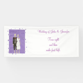 Lona Banner de Rótulo de Boda Cute Skeleton Couple Hall
