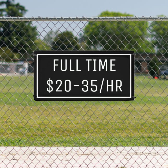 Lona Banner de Rótulo de contratación de Black Now (in situ)