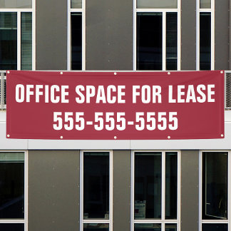Lona Banner de Rótulo de Office Space for Lease