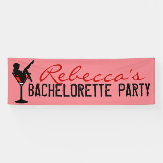 Lona Banner de soltera de chica de martini rojo persona