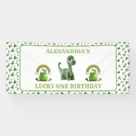 Lona Banner de St Patricks Lucky One Dinosaur