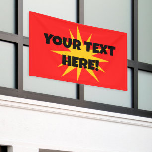 Lona Banner de Starburst de texto de personalizado
