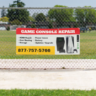 Lona Banner de taller de reparación de consola de juego