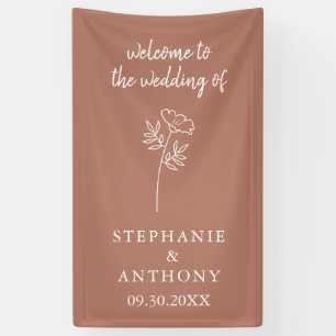 Lona Banner de Terracotta Wildflower Boda