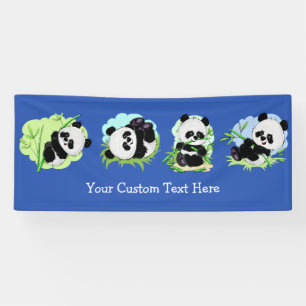 Lona Banner de texto y color de los pandas personalizad