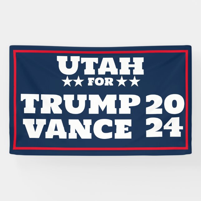 Lona Banner de Utah para Trump Vance 2024 (Horizontal)