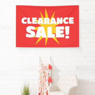 Lona Banner de venta de compensación de Starburst rojo