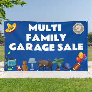 Lona Banner de venta de garaje multifamiliar