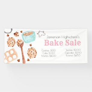 Lona Banner de venta de pasteles de escuela de galletas