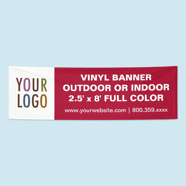 Lona Banner de vinilo de gran Personalizado de 8' al ai (MISOOK Vinyl Banner with Logo 2.5 x 8 ft)