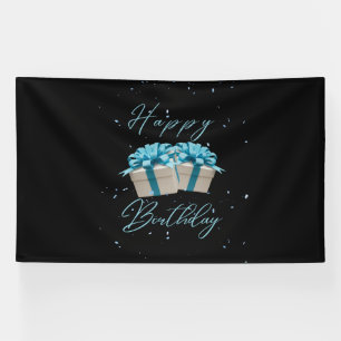 Lona Banner de vinilo Happy Birthday Baby Blue 6x10