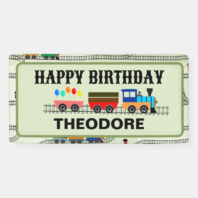 Lona Banner de vinilo para trenes y pistas para niños d (Horizontal)