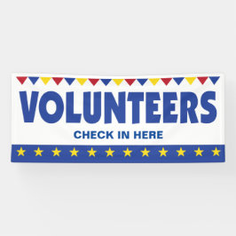 Lona Banner de voluntarios para registro de registro de