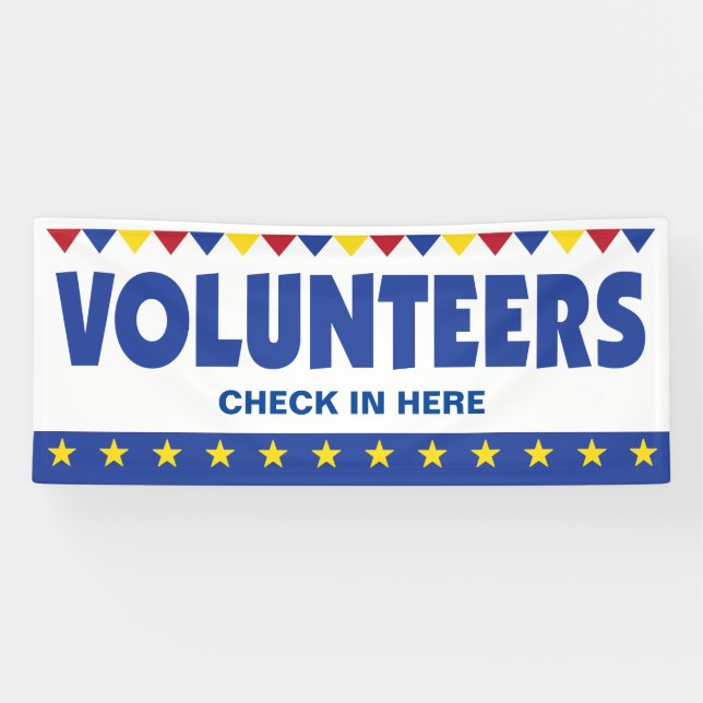 Lona Banner de voluntarios para registro de registro de (Horizontal)