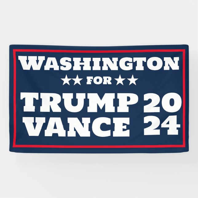 Lona Banner de Washington para Trump Vance 2024 (Horizontal)