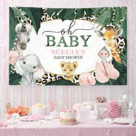 Lona Banner de Wild Safari Oh Baby Shower