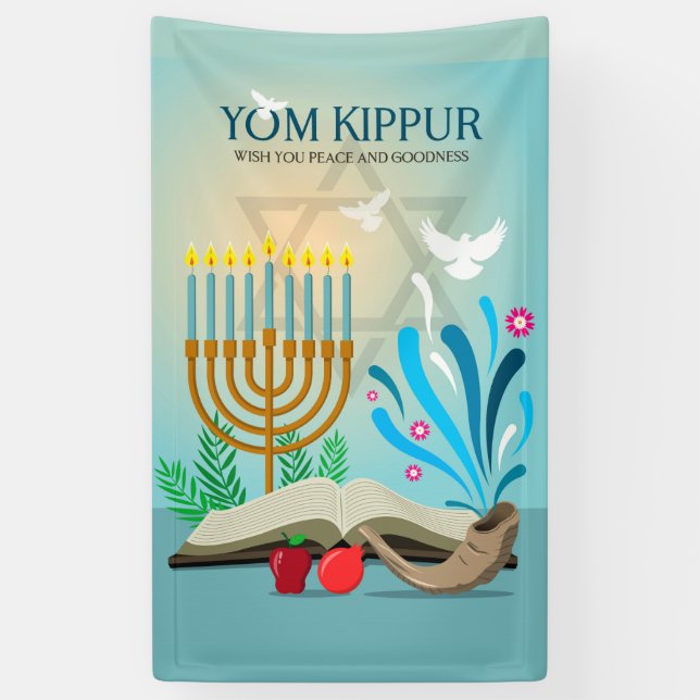 Lona Banner de Yom Kippur (Vertical)