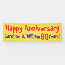 Lona Banner del aniversario con nombre y número