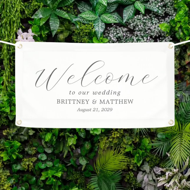 Lona Banner del Boda de bienvenida de guión de moda (Subido por el creador)