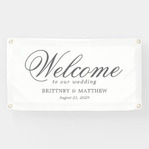 Lona Banner del Boda de bienvenida de script formal