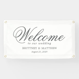 Lona Banner del Boda de bienvenida de script formal