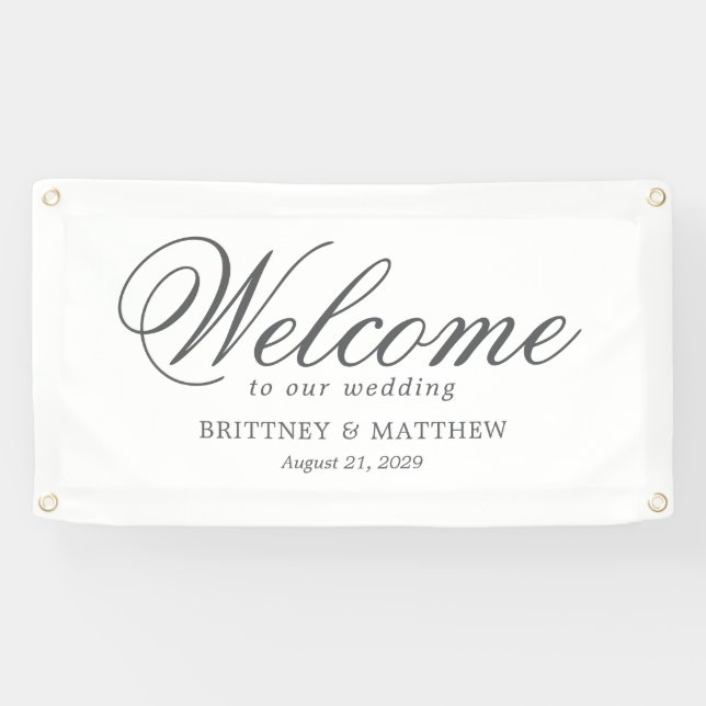 Lona Banner del Boda de bienvenida de script formal (Horizontal)