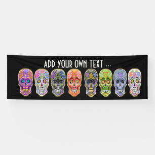 Lona Banner del Día de Muertos - Calaveras de azúcar