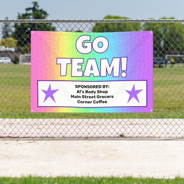 Lona Banner del equipo arcoiris personalizado (in situ)