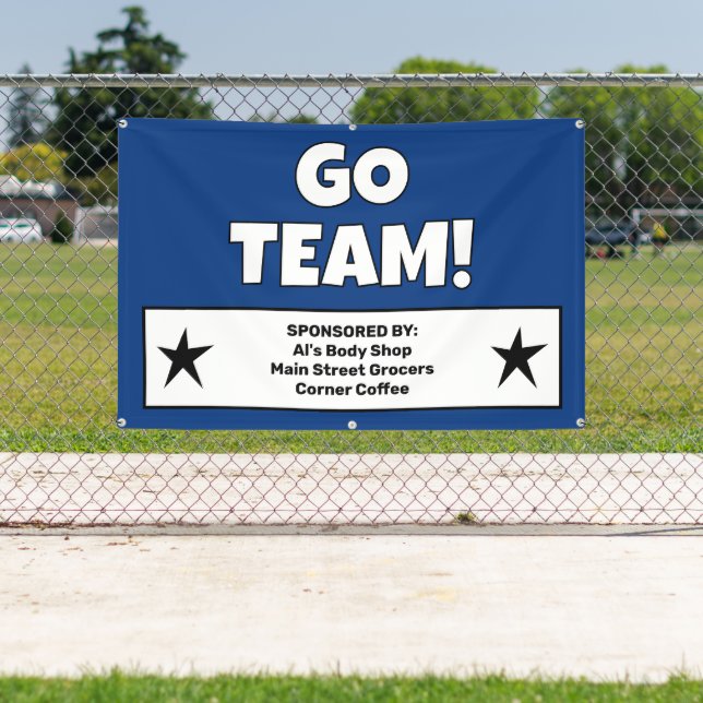 Lona Banner del equipo azul oscuro del personalizado (in situ)