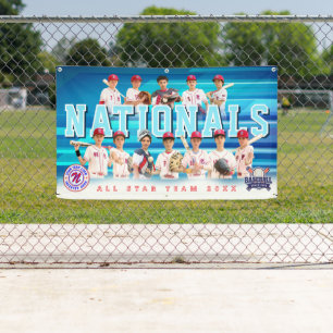 Lona Banner del equipo de béisbol azul - Personalizado