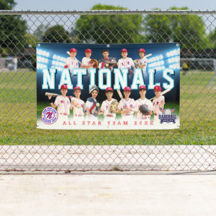 Lona Banner del equipo de béisbol azul - Personalizado