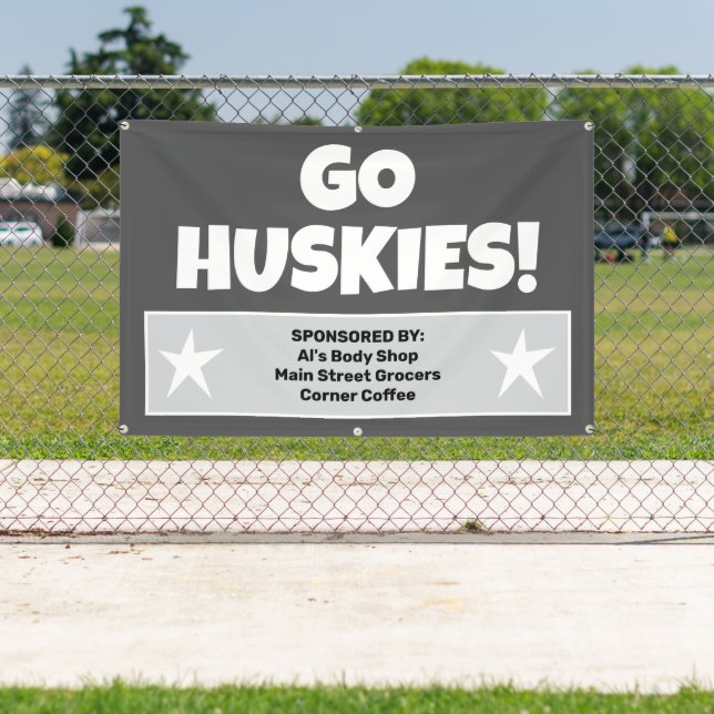 Lona Banner del equipo de personalizado Gray (in situ)