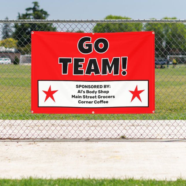 Lona Banner del equipo de Red Go del personalizado (in situ)