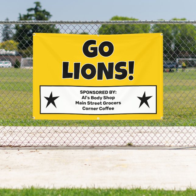 Lona Banner del equipo deportivo personalizado Gold (in situ)