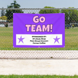 Lona Banner del equipo rosado púrpura personalizado