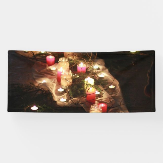 Lona Banner del evento de luz de las velas - Personaliz (Horizontal)