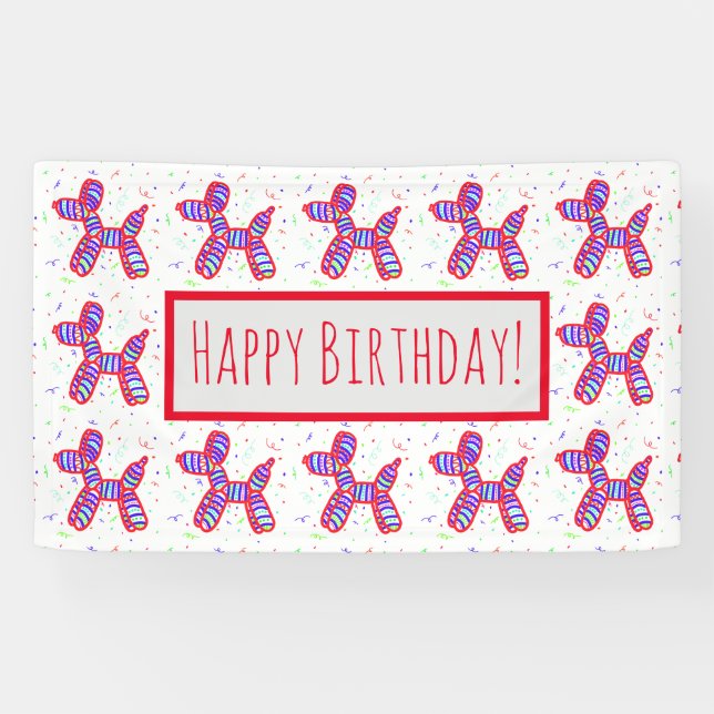 Lona Banner del Fiesta de los perros de globos (Horizontal)